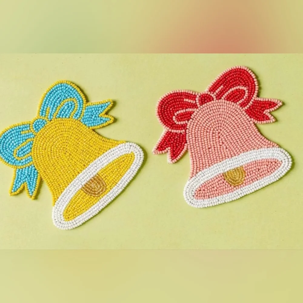 Beaded Christmas in July Bell Coasters Luxury table wear